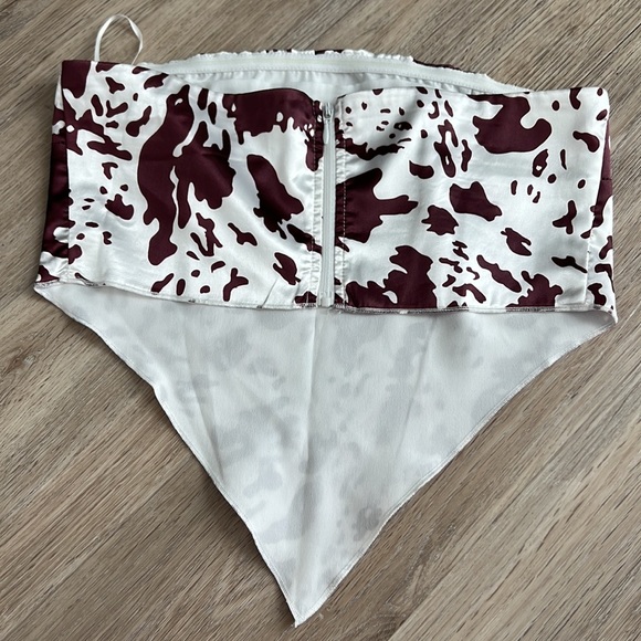 Revolve cow print strapless top - Picture 2 of 5